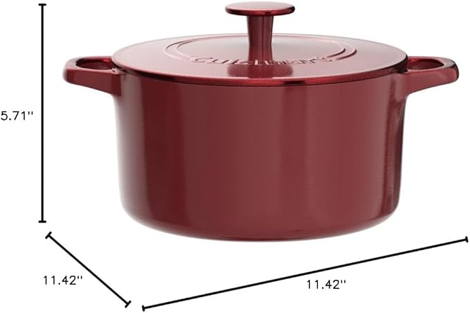 Cuisinart Chef's Classic Enameled Cast Iron Round Covered Casserole (Cardinal Red, 5- Quart)