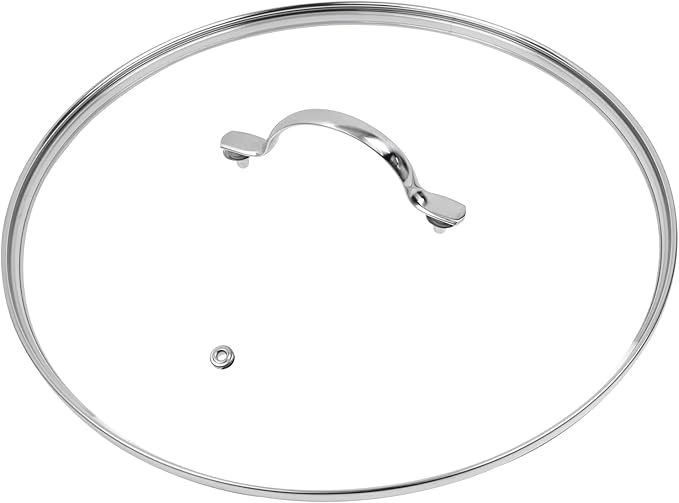 12.5" Tempered Glass Pan Lid with Steam Vent, Thickened to 4mm and Dishwasher Safe and Oven up to 480℉, Universal Lid Fit for Cast Iron Skillets, Frying Saute Pan, Cooking Pot