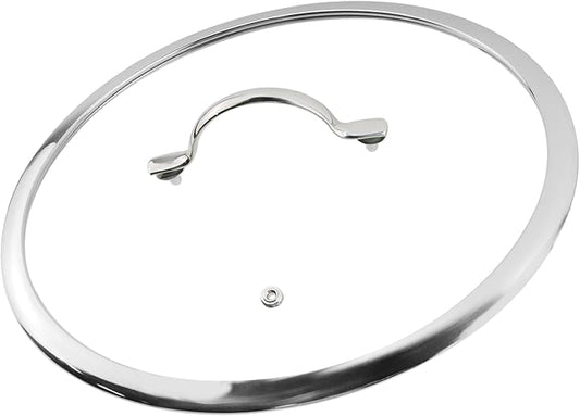 Woogim 4mm Thickness Tempered Glass Lid 12 Inch with Steam Vent,Dishwasher Safe & Oven Up to 480℉ Wide Edge Pot Lids with Stainless Steel Handle for Frying Pan Saute Pan Replacement Cover