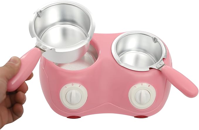 Electric Chocolate Melting Pot Gift Set, Dual Countertop Candy Maker Kit Mini Fondue Pot Kit With DIY Mold Accessories for Candy Chocolate Milk Cheese Butter Candy - Includes 9 Molds, 30+ Tools