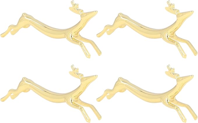 GOTOTOP 4Pcs Chopstick Rest, Reusable Cute Animal Gold Chopstick Holder for Home Restaurant Party (Little Deer Pattern)
