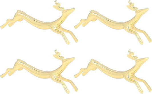 GOTOTOP 4Pcs Chopstick Rest, Reusable Cute Animal Gold Chopstick Holder for Home Restaurant Party (Little Deer Pattern)