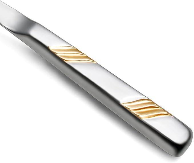 New Star Foodservice Hollow Handle Notched Serving Spoon (Gold, Cake Server (10.75-Inch))