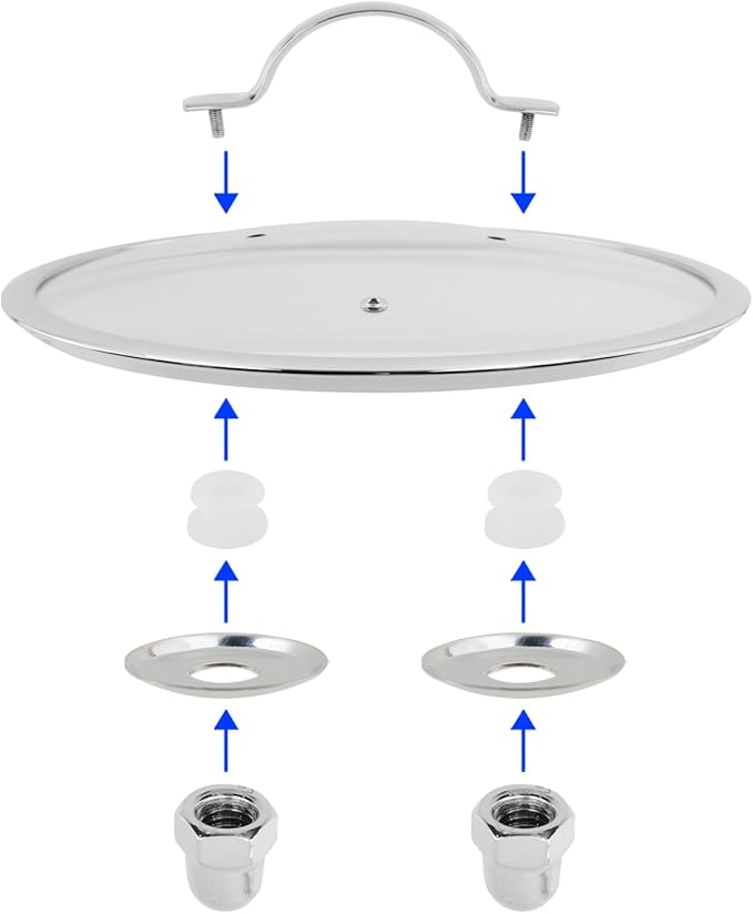 Woogim 12.5" Tempered Glass Lid with Steam Vent,Stainless Steel Handle,Dishwasher Safe&Oven Up to 480℉,Kitchen Round Pan Lid Universal Fit for Cast Iron Skillets,Frying Saute Pan,Cooking Pot
