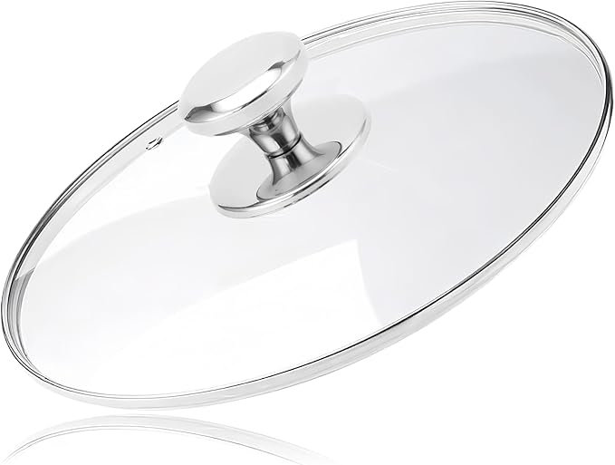12 Inch Pan Lid for Frying Pan, Tempered Glass Lid Pot Cover, 6,8,9.5,10.5,11,12,12.5 Inch Universal Pan Lid for Pots Skillets