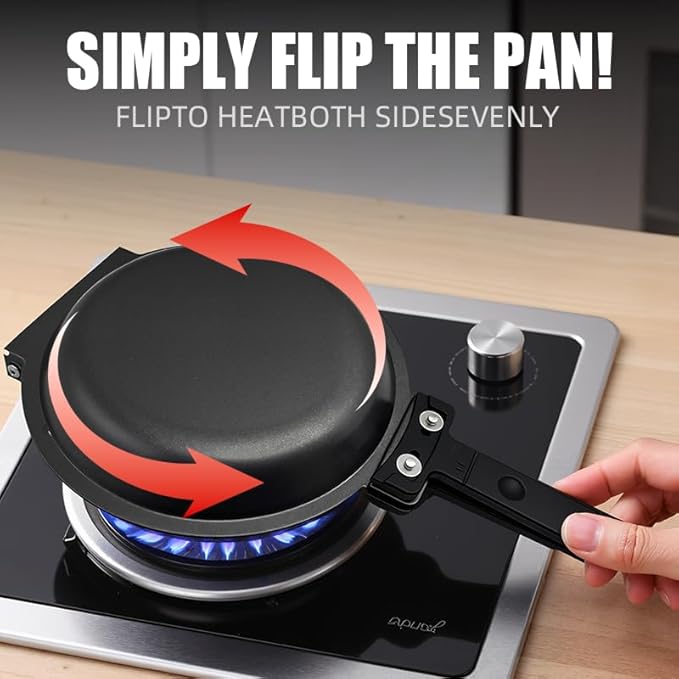Pancake Maker, Pancake Pan, Double Sided Pan, Steel Nonstick Easy to Flip Pancake Griddle, Sarten Doble Cara Tortilla, Easy-to-clean Double-sided Frying Pan with Flip Design