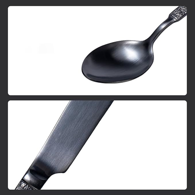 Black Silverware Set for 8 Modern Square Flatware Set Stainless Steel 32 Piece Cutlery Utensils Sets for Home Kitchen Restaurant Mirror Polished