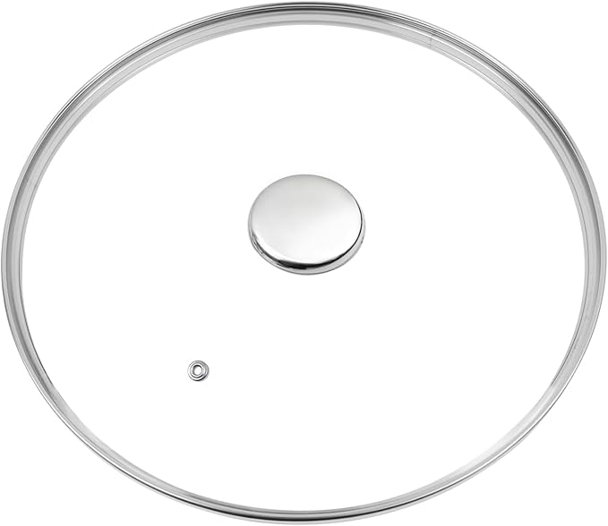 12.5" Tempered Glass Pan Lid with Steam Vent, Thickened to 4mm and Dishwasher Safe and Oven up to 480℉, Universal Lid Fit for Cast Iron Skillets, Frying Saute Pan, Cooking Pot