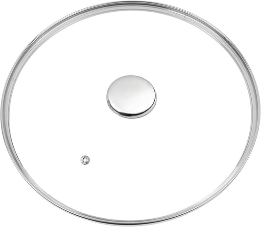 12.5" Tempered Glass Pan Lid with Steam Vent, Thickened to 4mm and Dishwasher Safe and Oven up to 480℉, Universal Lid Fit for Cast Iron Skillets, Frying Saute Pan, Cooking Pot