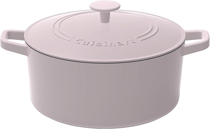 Cuisinart Chef's Classic Enameled Cast Iron Round Covered Casserole (Gray Lilac, 5- Quart)