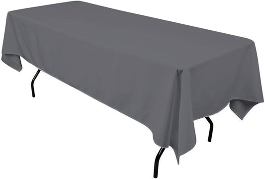 Gee Di Moda Rectangle Tablecloth - 60 x 126 Inch Charcoal Table Cloth for 8 Foot Rectangle Tables - Heavy Duty Washable Fabric - for Holiday Party, Dinner, Weddings, Baby Shower & Events
