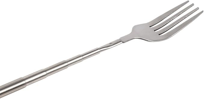 Extendable Fork,8.7 to 25.4 Inch Expandable fork prank,Expandable fork,Telescopic BBQ Fork, Stainless Steel, Extendable Handle,Long Dinner Fruit Dessert Cutlery