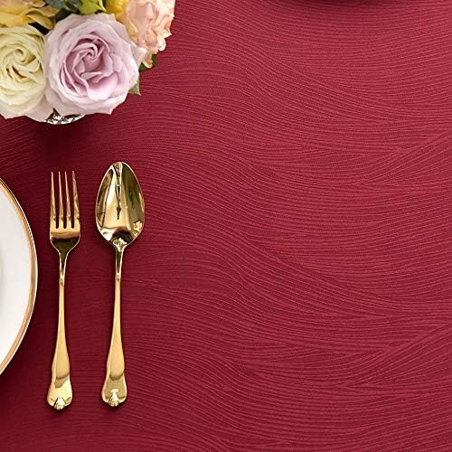 maxmill Square Tablecloths Swirl Design Spillproof Wrinkle Free Heavy Weight Soft Table Cloth for Circular Table Cover of Buffet Banquet Parties Holiday Dinner Square 70 x 70 Inch Red