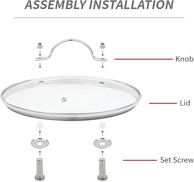 10.5" Tempered Glass Pan Lid with Steam Vent, Thickened to 4mm and Dishwasher Safe and Oven up to 480℉, Universal Lid Fit for Cast Iron Skillets, Frying Saute Pan, Cooking Pot
