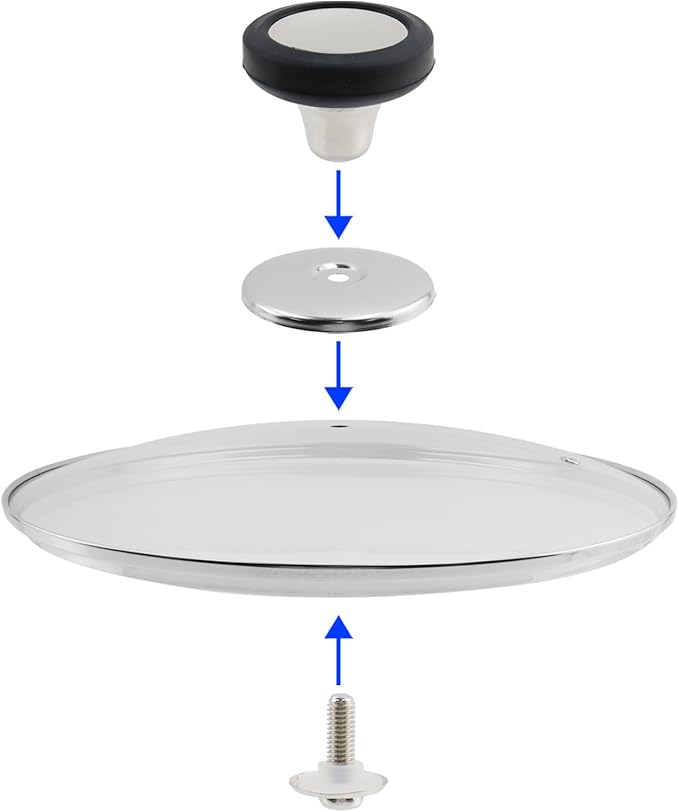 Woogim 12.5 Inch Tempered Glass Lid with 4mm Thickness Non-Slip Silicone Handle,Dishwasher Safe and Oven Up to 480℉,Well-sealed Pot Lids Universal Fit for Saucepans and Skillets