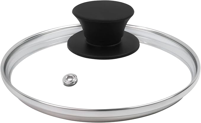 6" Tempered Glass Pan Lid with Steam Vent, Thickened to 4mm, Universal Fit for Cast Iron Skillets, Frying Pans & Pots