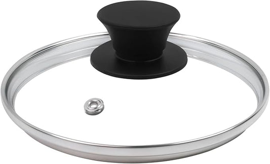 6" Tempered Glass Pan Lid with Steam Vent, Thickened to 4mm, Universal Fit for Cast Iron Skillets, Frying Pans & Pots