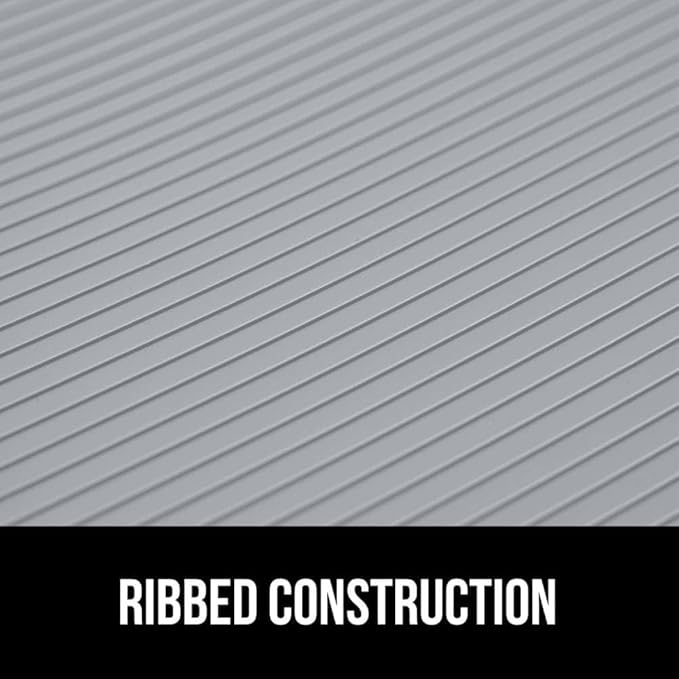 GORILLA GRIP DuraGuard Shelf Liner, Non-Adhesive Cabinet Liners for Kitchen Drawers, Shelves, Refrigerator, Pantry Storage, Bathroom Closet, Durable Waterproof BPA Free Ribbed Plastic, 20x10 Lt Gray