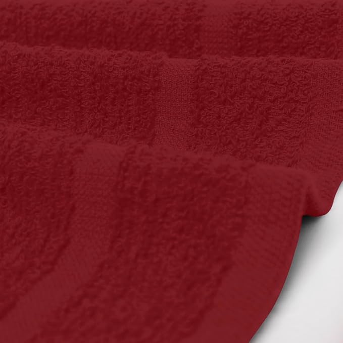 Avalon Towels Cotton Washcloths – (Pack of 24) Size 12x12 Inches, 100% Ring Spun Cotton, Soft & Absorbent Face Towels, Gym Towels, Hotel and Spa Quality, Reusable Fingertip Towels (Red)