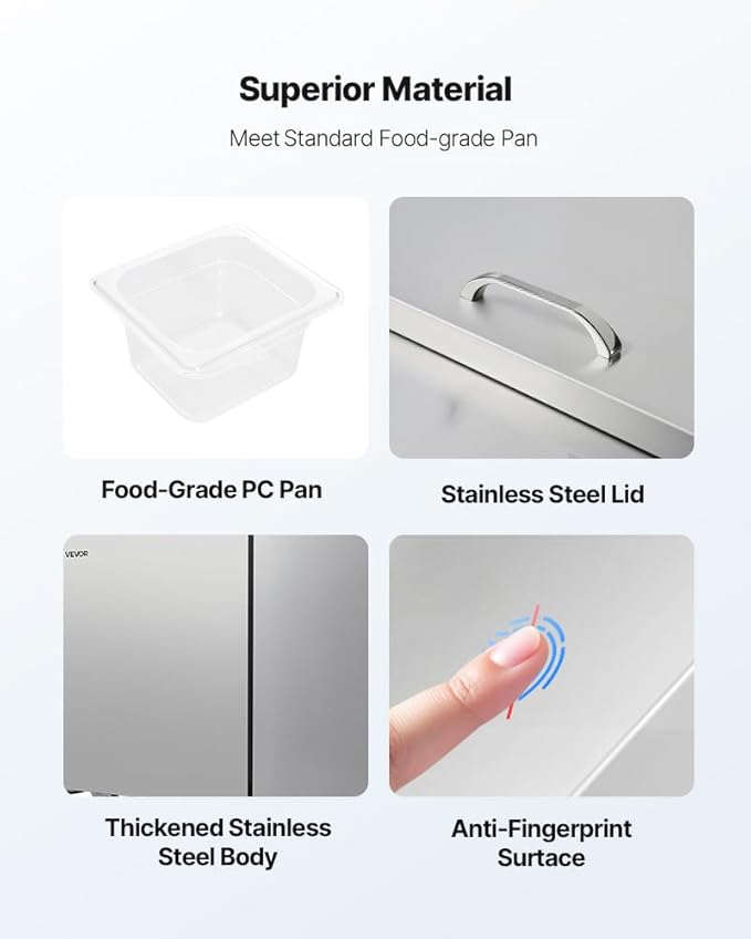 VEVOR 60"W Commercial Refrigerator, 15.4 Cu. Ft Sandwich Prep Refrigerated Table, Mega Top Food Prep Fridge with 24 Pans and Cutting Board, Stainless Steel Salad Prep Cooler for Restaurant, Food Truck