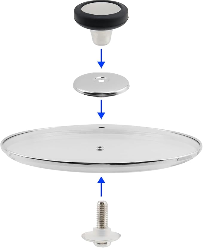 Woogim Anti-Slip Silicone Handle Glass Lid with Steam Vent 11 Inch,4mm Thick Tempered Glass Lids,Dishwasher and Oven Safe,Universal for Home Casseroles and Frying Pans,Well-sealed Pot Cover