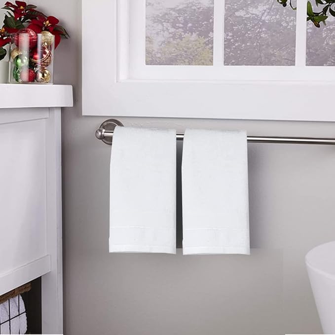 Lchkrep Christmas Hand Towels Cotton, 14x29 inch, Hand Towels for Bathroom,Lovely Christmas Decorations Towel, Perfect Home & Kitchen Gift (White 2pack)