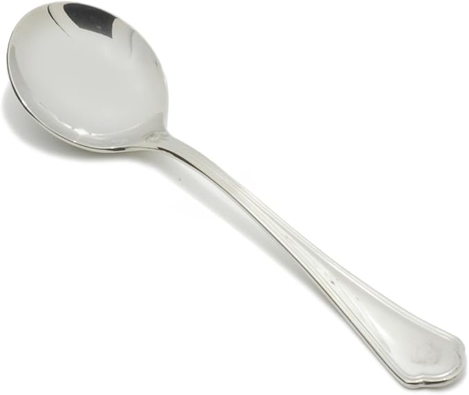 Fortessa Medici 18/10 Stainless Steel Flatware Bouillon Spoon, Set of 12