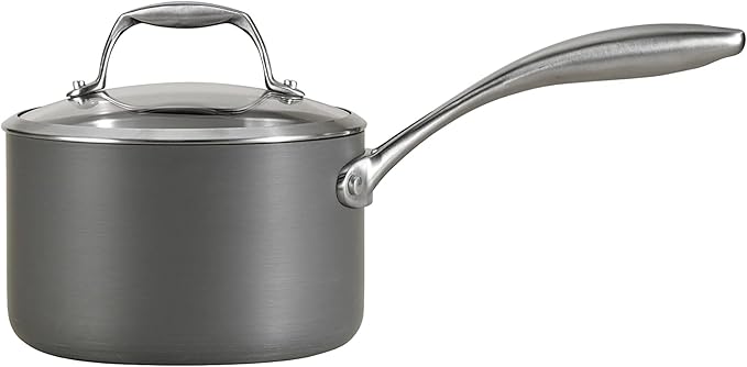 Tramontina OnyxPro Hard Anodized Non Stick 2-Quart Small Sauce Pan with Glass Lid, Oven Safe