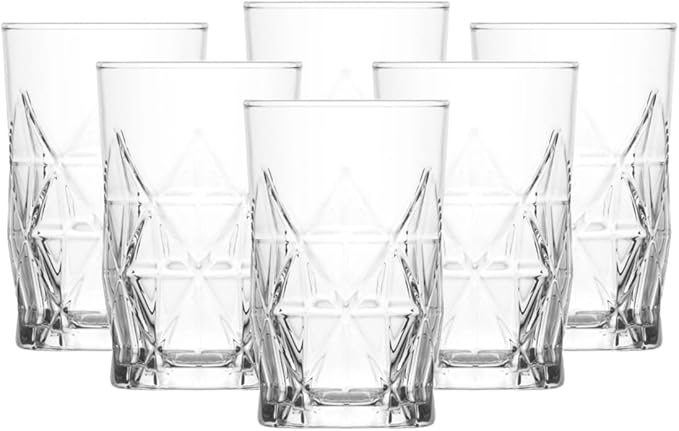 BOHEM'S Small Juice Glasses, Mini Clear Glass Cups Tumblers, Drinking Glassware for Orange Juice, Water, Milk, Coffee, Perfect for Tasting and Small Portions, Set of 6, (3.6 oz)