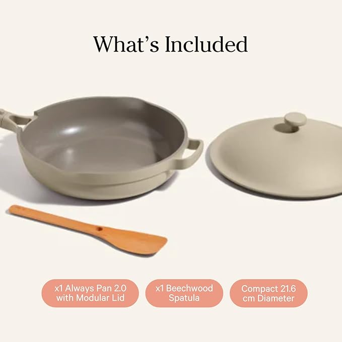 Our Place Mini Always Pan 2.0-8.5” (1.2 Qt) Nonstick, Toxin-Free Ceramic Cookware | Patented 10-in-1 Aluminum Frying & Sauté Pan | Safe for Oven, Induction & All Cooktops up to 450°F | Steam