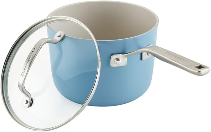 KitchenAid Hard Anodized Ceramic Nonstick Cookware Pots and Pans Set, 9 Piece - Blue Velvet