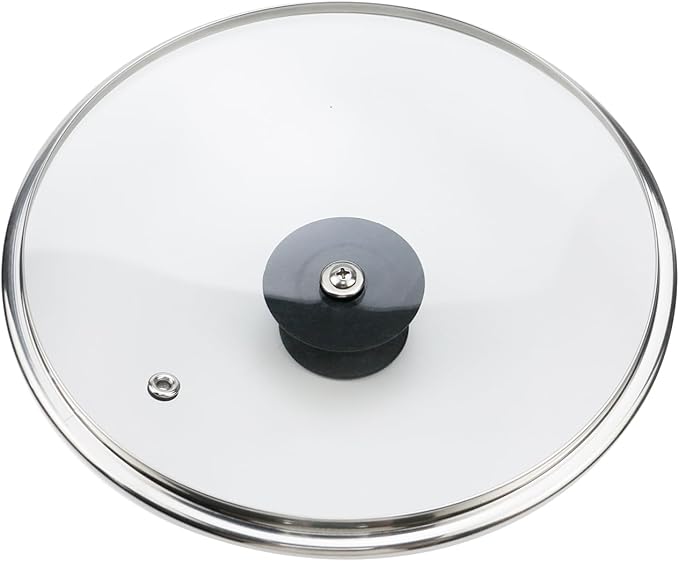9" Tempered Glass Pan Lid with Steam Vent, Thickened to 4mm and Dishwasher Safe and Oven up to 480℉, Universal Lid Fit for Cast Iron Skillets, Frying Saute Pan, Cooking Pot