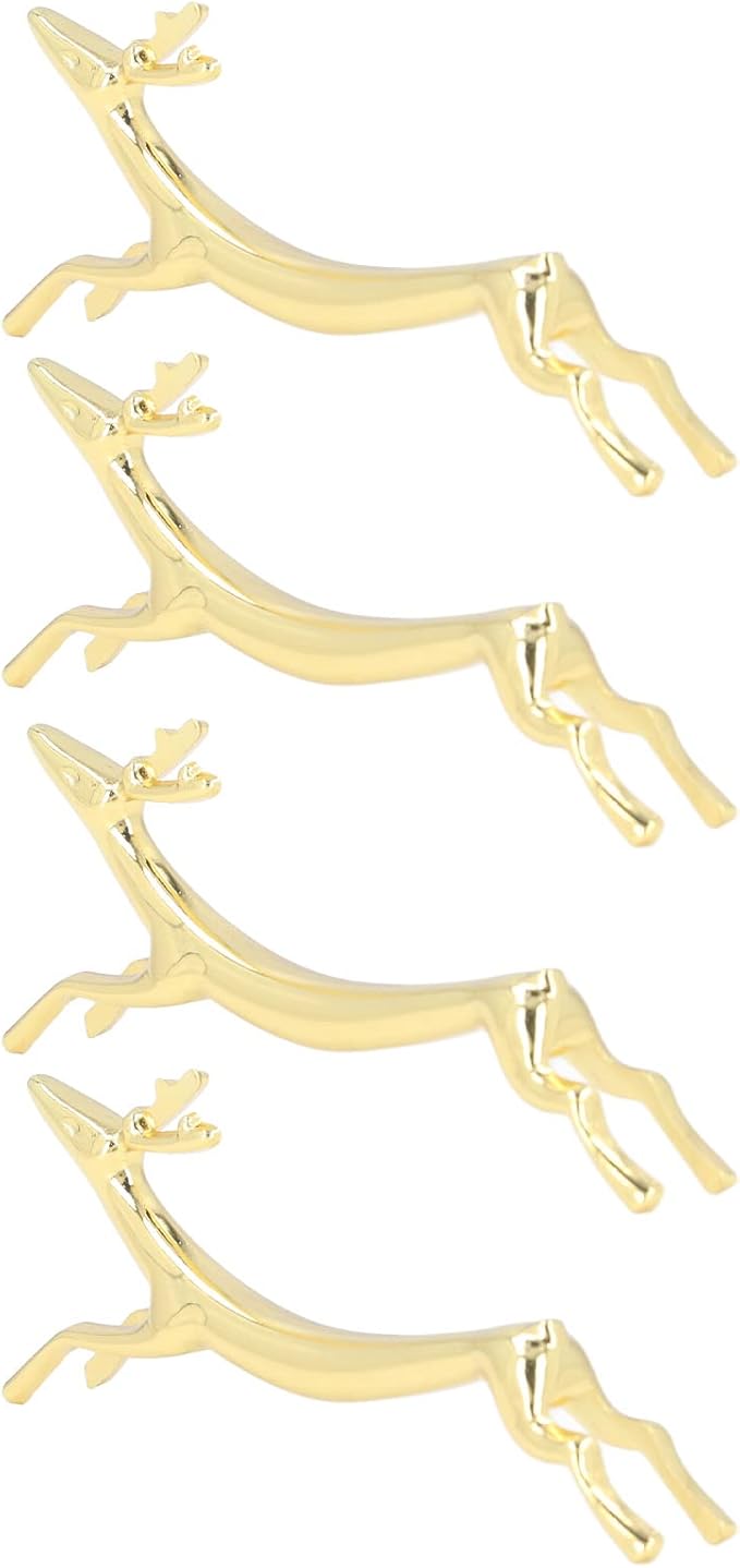 GOTOTOP 4Pcs Chopstick Rest, Reusable Cute Animal Gold Chopstick Holder for Home Restaurant Party (Little Deer Pattern)