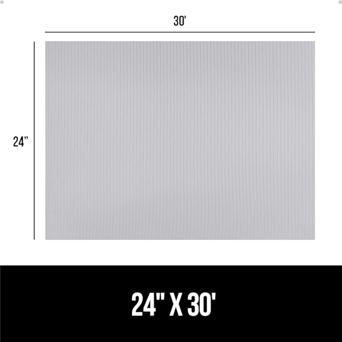 GORILLA GRIP DuraGuard Shelf Liner, 24x30 Non-Adhesive Cabinet Liners for Kitchen Drawers, Shelves, Refrigerator, Pantry Storage, Bathroom Closet, Durable Waterproof BPA Free Ribbed Plastic, Lt Gray