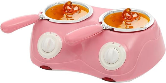 Electric Chocolate Melting Pot Gift Set, Dual Countertop Candy Maker Kit Mini Fondue Pot Kit With DIY Mold Accessories for Candy Chocolate Milk Cheese Butter Candy - Includes 9 Molds, 30+ Tools