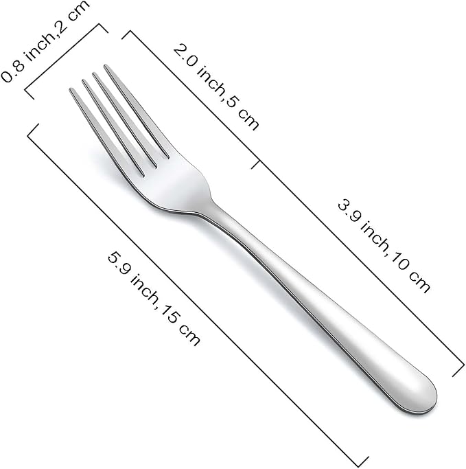 36-Piece Salad Forks Set, Funnydin 5.9" Stainless Steel Forks Silverware, Durable Dessert Forks Set, Cost-effective Small Forks for Home, Kitchen, Restaurant - Mirror Polished, Dishwasher Safe