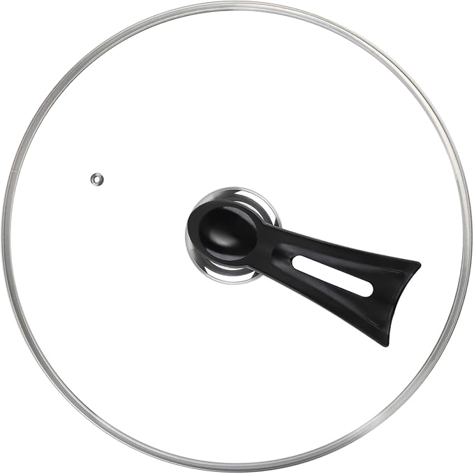 12 Inch Pan Lid, Universal Pot Lid, Support Vertical Placement, 4mm Clear Tempered Glass, Compatible with Dishwasher and Ovens