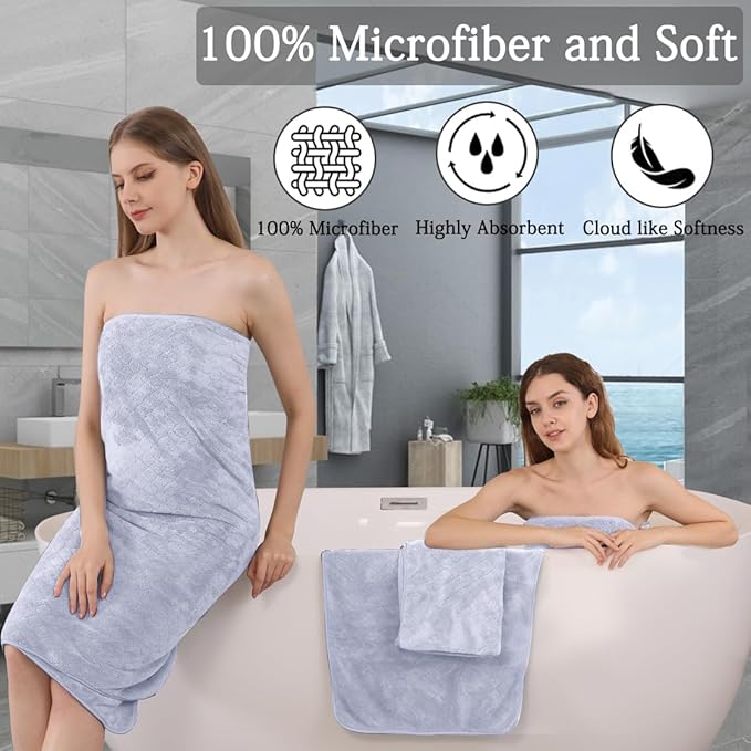 4 Piece Extra Large Bath Towels 35x70 Inches - Luxury 600 GSM Oversized Bath Sheet Towel,Ultra Soft Microfiber - Quick Dry,Highly Absorbent Shower Towels Spa Hotel Bathroom Towel Set (Light Purple)