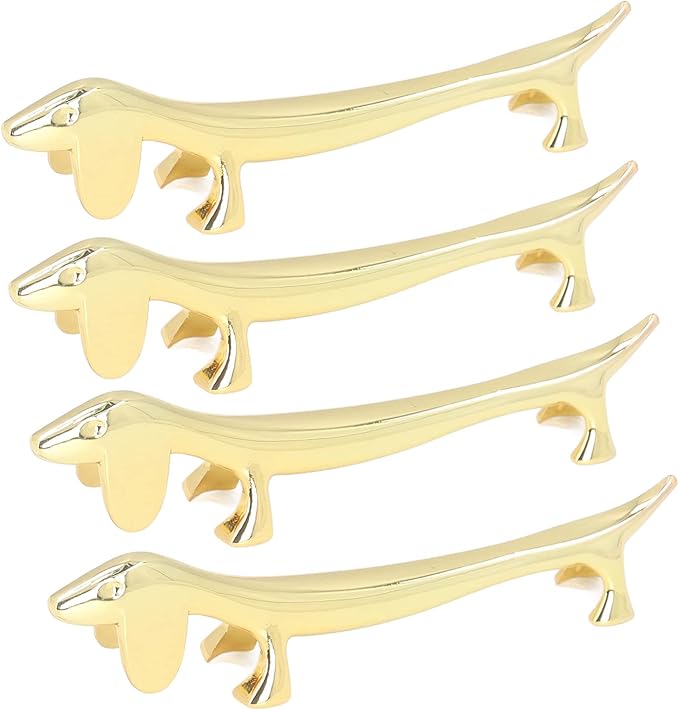 GOTOTOP 4Pcs Chopstick Rest, Reusable Cute Animal Gold Chopstick Holder for Home Restaurant Party (Dog)