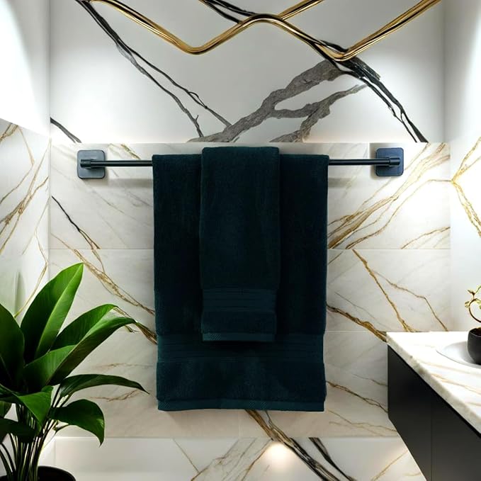 COZYART Deep Forest Green Bath Towel Set, Cotton Towel for Bathroom, Thick Soft Absorbent Bathroom Set of 6 with 2 Bath Towels, 2 Hand Towels, 2 Washcloths, 650 GSM