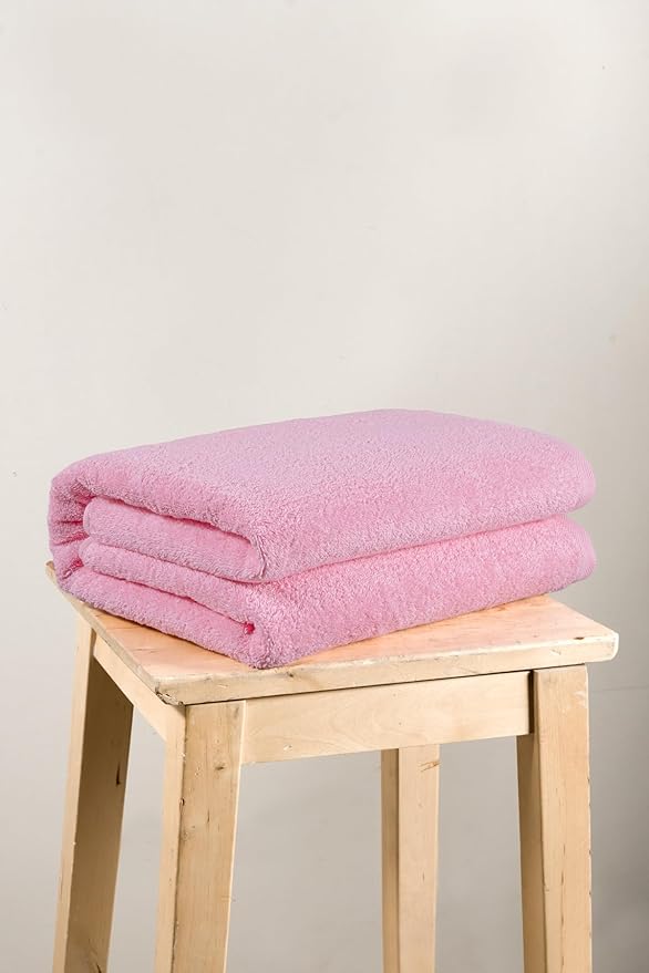 SALBAKOS 100% Turkish Cotton Jumbo Bath Sheet Towel Oversized 40x80 inch | Premium Hotel & Spa Quality, Soft, Absorbent, XL Bath Towels | Made in Turkey (Pack of 1, Rose, Jumbo Bath Sheet)