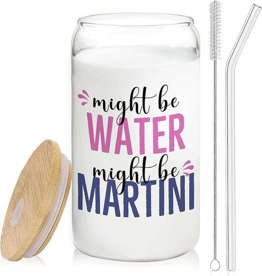 Martini glasses cup Gifts for Cocktail Lovers, Funny Might Be Martini Tumbler Gifts For Women 14oz,Tequila Lime drinking jar for Cocktail Lovers