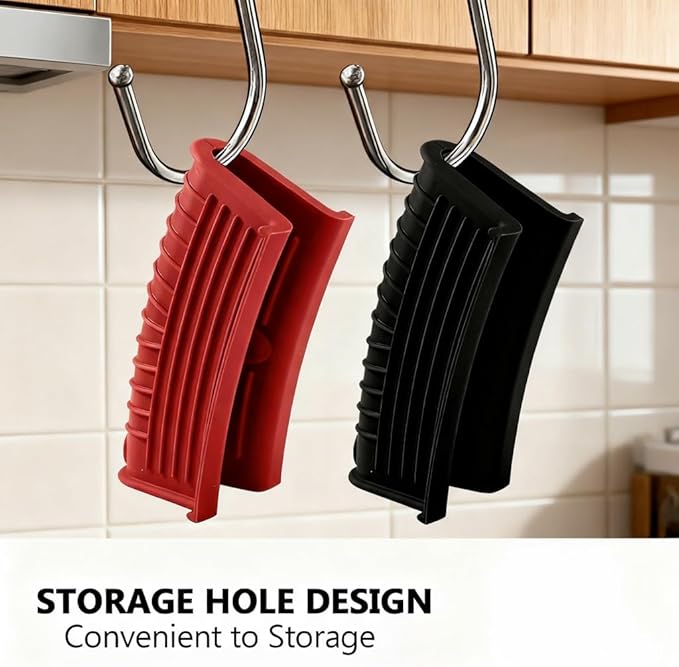 2 Pairs of Silicone Assist Handle Holder,Cast Iron Pan Skillet Handle Covers Soup POTS Pot Handle Holders,Handle Protectors Non-Slip Pot Holder Sleeve,Frying pan Casserole Oven Tray Cookware