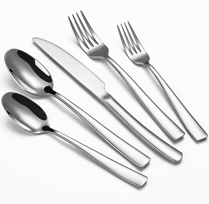 8-Piece Salad Forks Set, Food Grade Stainless Steel Silverware Dinner Fork, Flatware Forks Use for Home, Kitchen, Restaurant, Dishwasher safe - 7 Inches