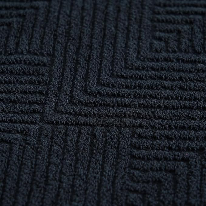 sense gnosis Black Hand Towels Terry Striped Weave Pattern Ultra Absorbent Super Soft 100% Cotton Hand Towel for Bathroom 13 X 29 Inch, 2 Pieces