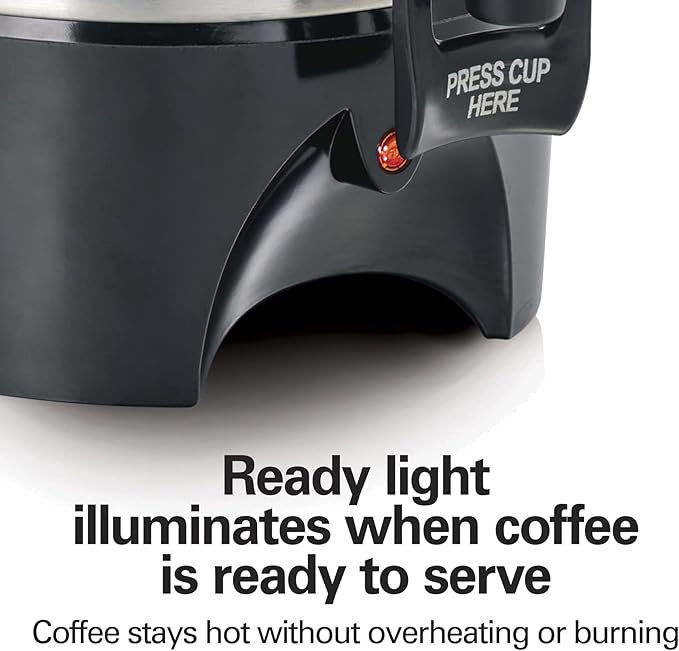 Hamilton Beach 45 Cup Coffee Urn and Hot Beverage Dispenser, Silver (40519)