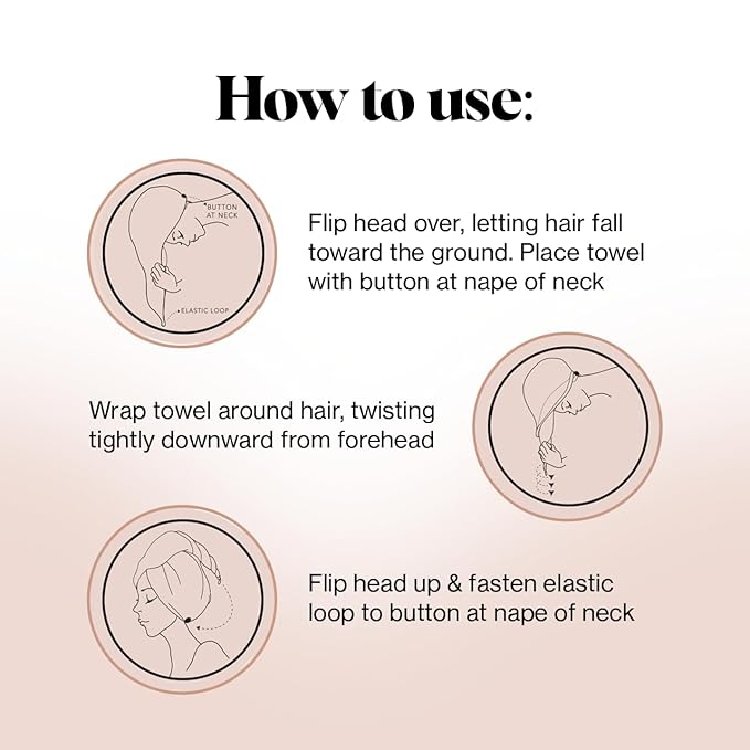 Kitsch Microfiber Hair Towel Wrap for Women - Microfiber Towel, Super Absorbent, Quick Dry, Anti-Frizz - for Long and Short Hairs, Turbans for Women, Wet and Curly Hair Wrap - Micro Dot