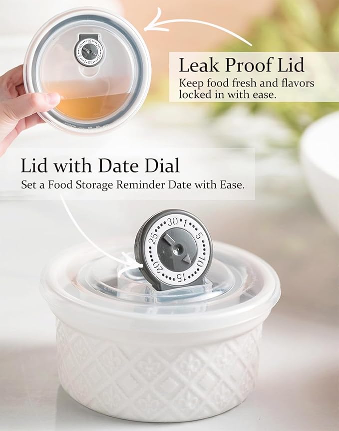 12 oz Ramekin Oven Safe, Creme Brulee Ramekins with Lids, Small White Ceramic Ramekin, Mini Baking Bowls with Cover Set of 4, Ramekins Assorted Sizes