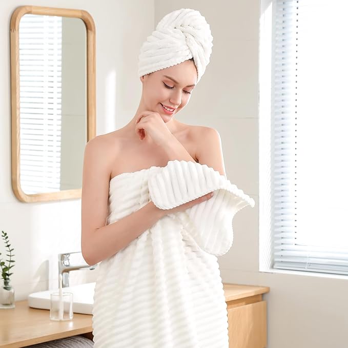 40x80 Inches Bath Sheets Towels for Adults Luxury Microfiber Extra Large Bath Towels for Bathroom Super Soft Absorbent Quick Dry with Hanging Loop(White,1PCS)