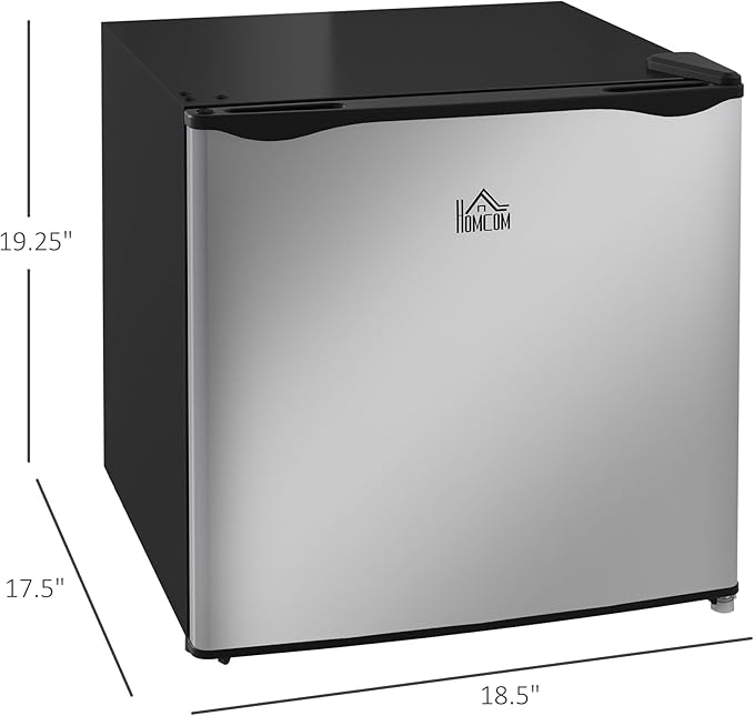 HOMCOM Mini Freezer Countertop, 1.1 Cu.Ft Compact Upright Freezer with Removable Shelves, Reversible Door for Home, Dorm, Apartment and Office, Silver